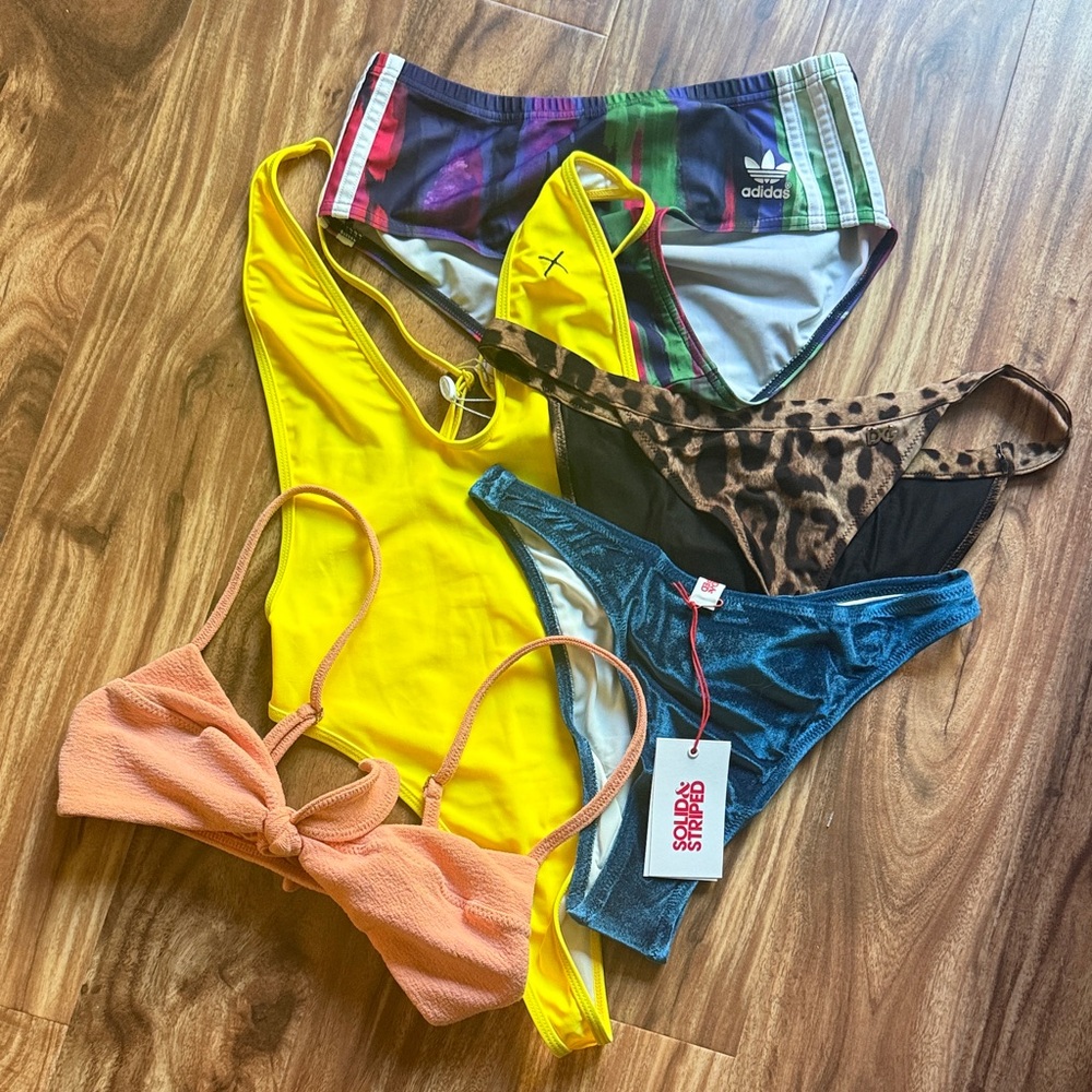 Lot of Colorful Swim Separates S/M Adidas D&G Solid&Striped Vix Boutine